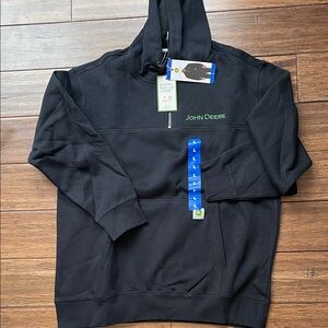 John Deere Men's Black Zip-Up Sweater